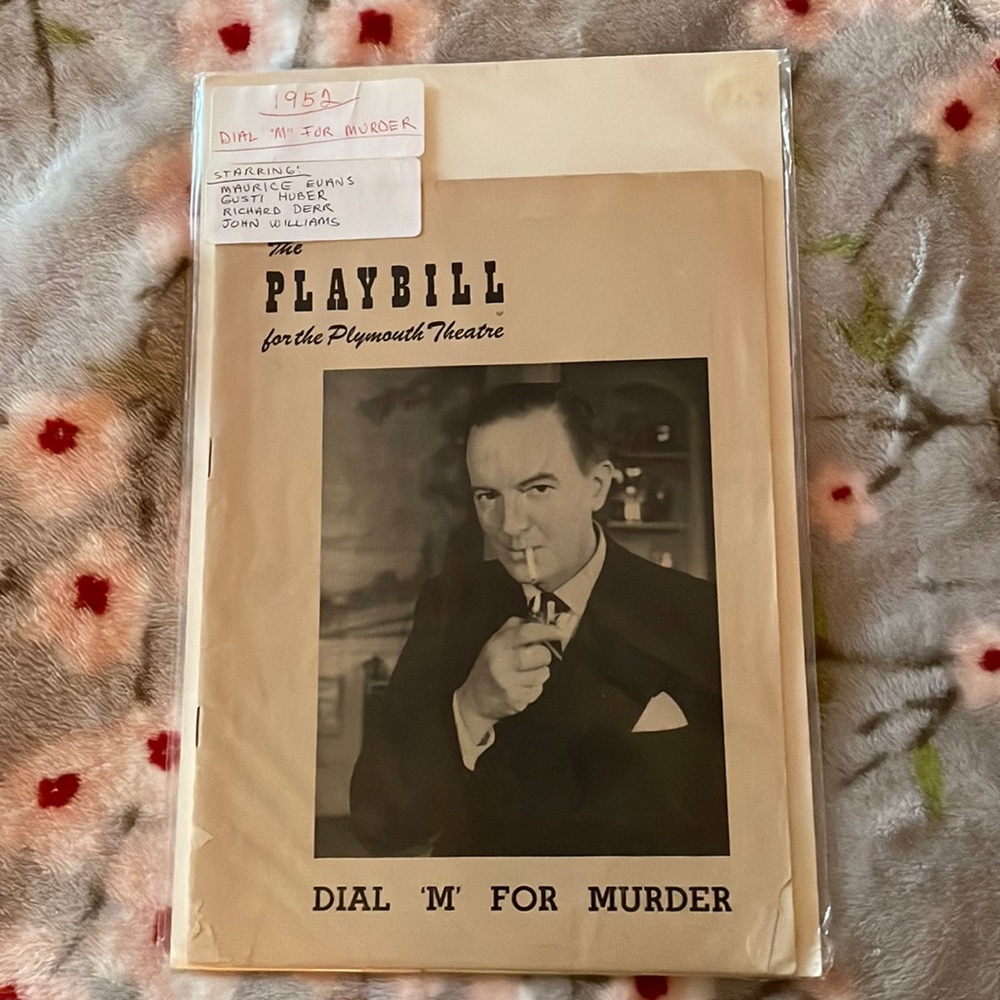 1952 Dial M For Murder Playbill